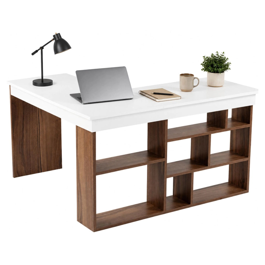 Altin, Scrivania Angolare, 130x120x72h cm Bianco