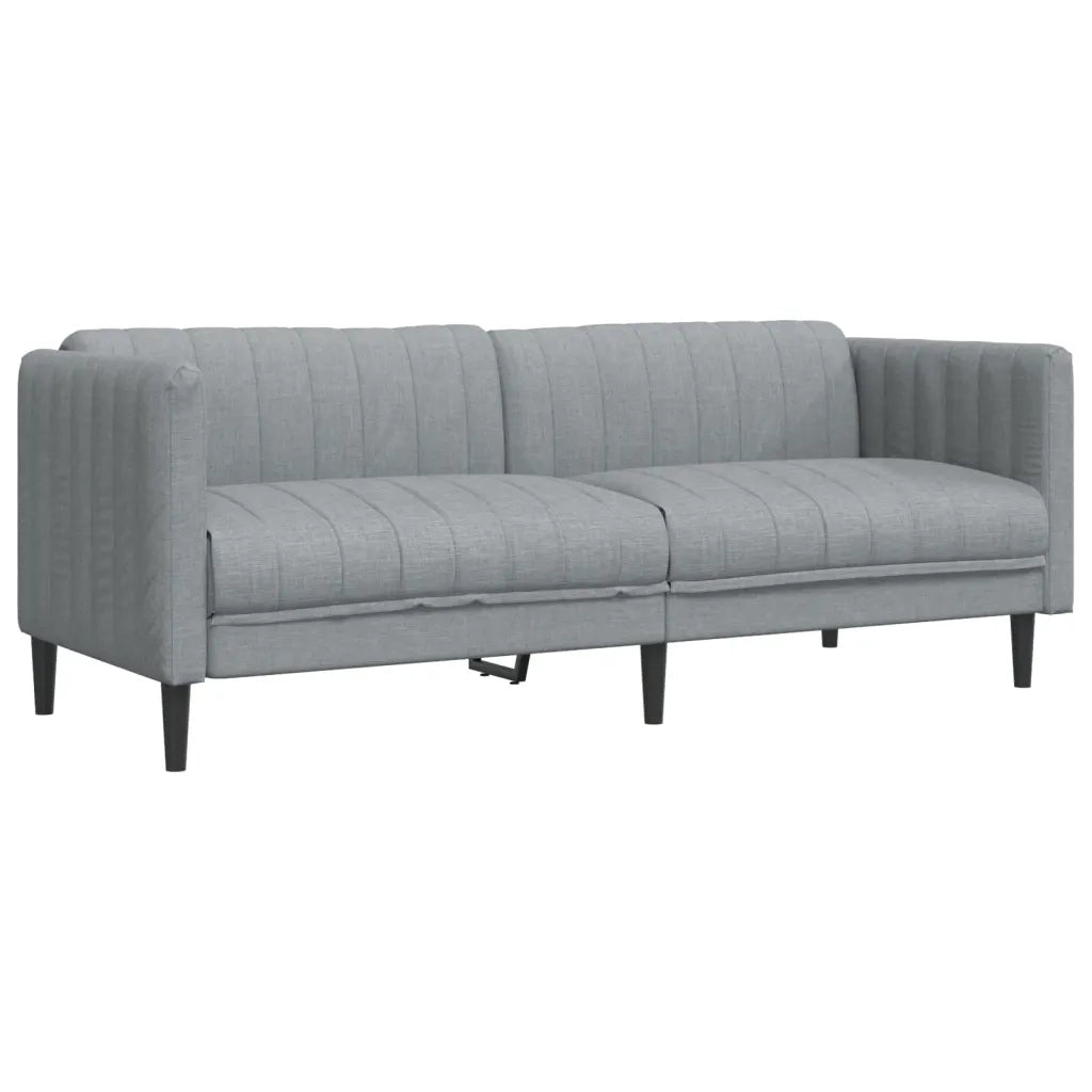 Divano a 3 Posti-Sofa 3 Posti Grigio Chiaro in Tessuto