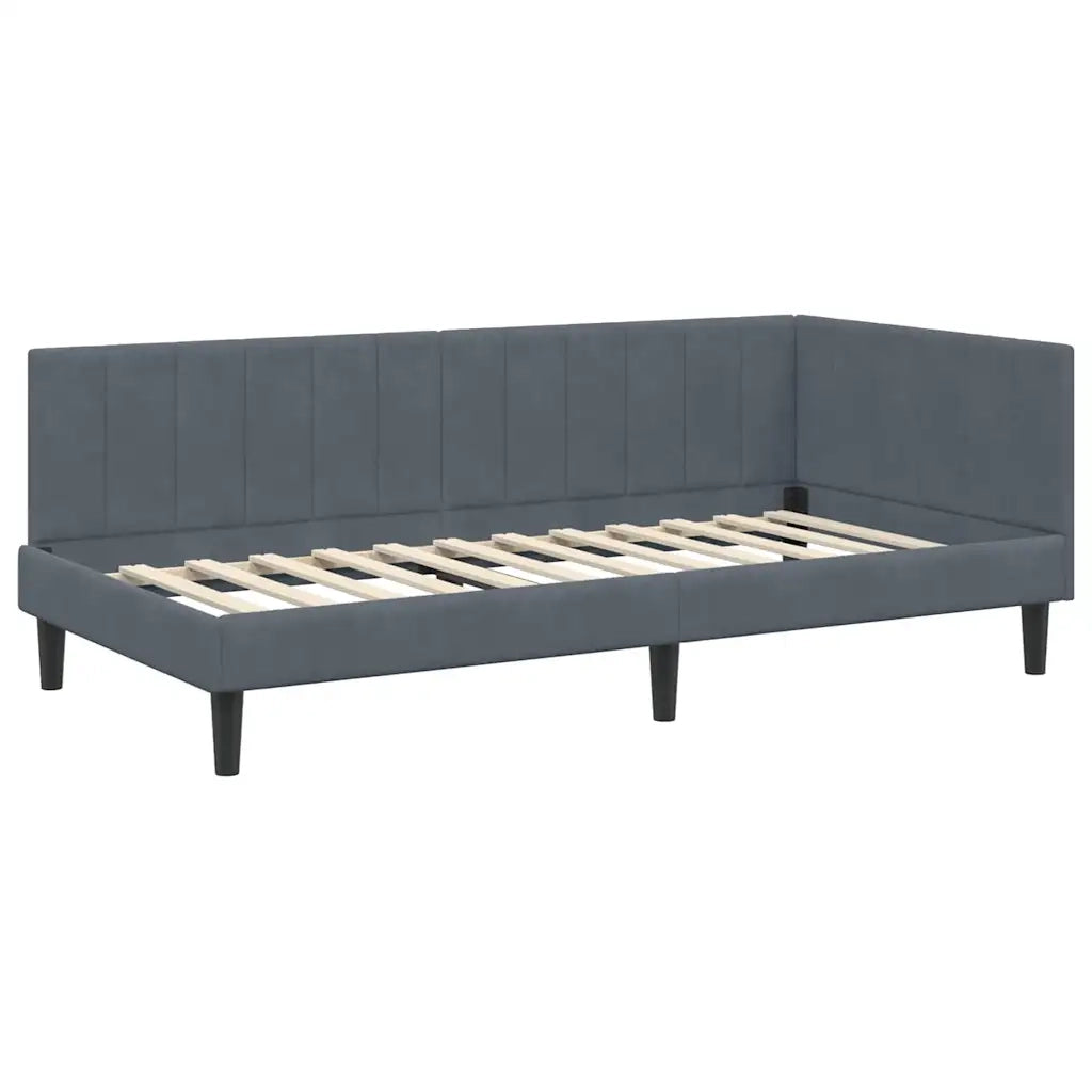 Struttura Letto Angolare con Materasso 2 pcs Grigio Velluto