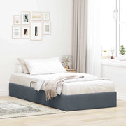 Letto ottomano Grigio Scuro 90 x 190 cm Velluto 3442851