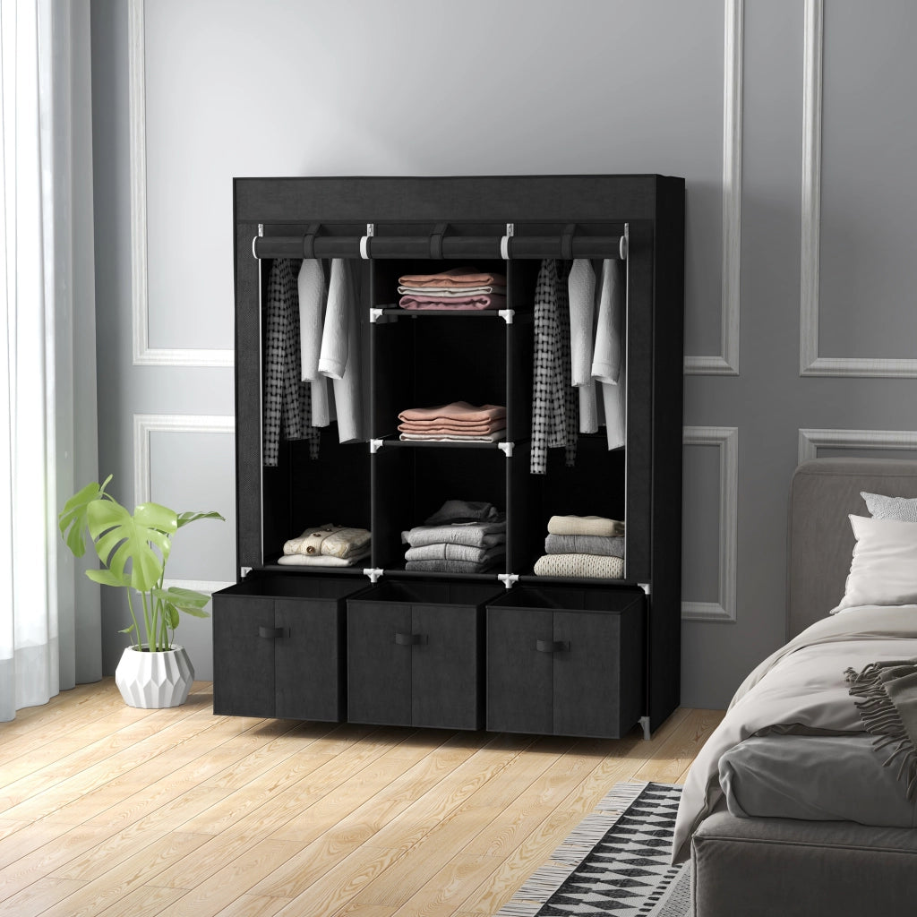 Armadio Guardaroba Pieghevole Salvaspazio ¨C Minimal ¨C 125x43x162.5cm Nero