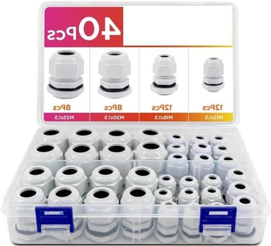Impianto di Protezione per Cavi - Set di Protezione per Cavi Nylon IP68 - Protezione per Cavi - Adatto per Utilizzo Esterno - Kit di Collegamento per Cavi Mod. - Fondamentale per Installazioni
