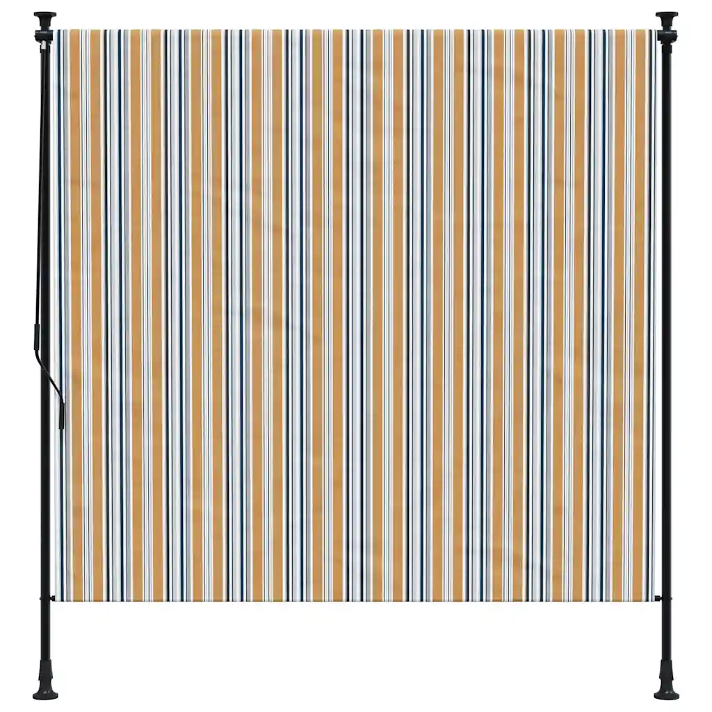 Tenda a rullo | Tenda avvolgibile Esterno Gialla e Bianca 200x270cm Tessuto Acciaio