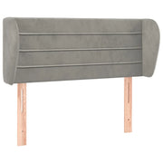 Testiera | Testata ad Orecchio Grigio Chiaro 93x23x78/88 cm in Velluto