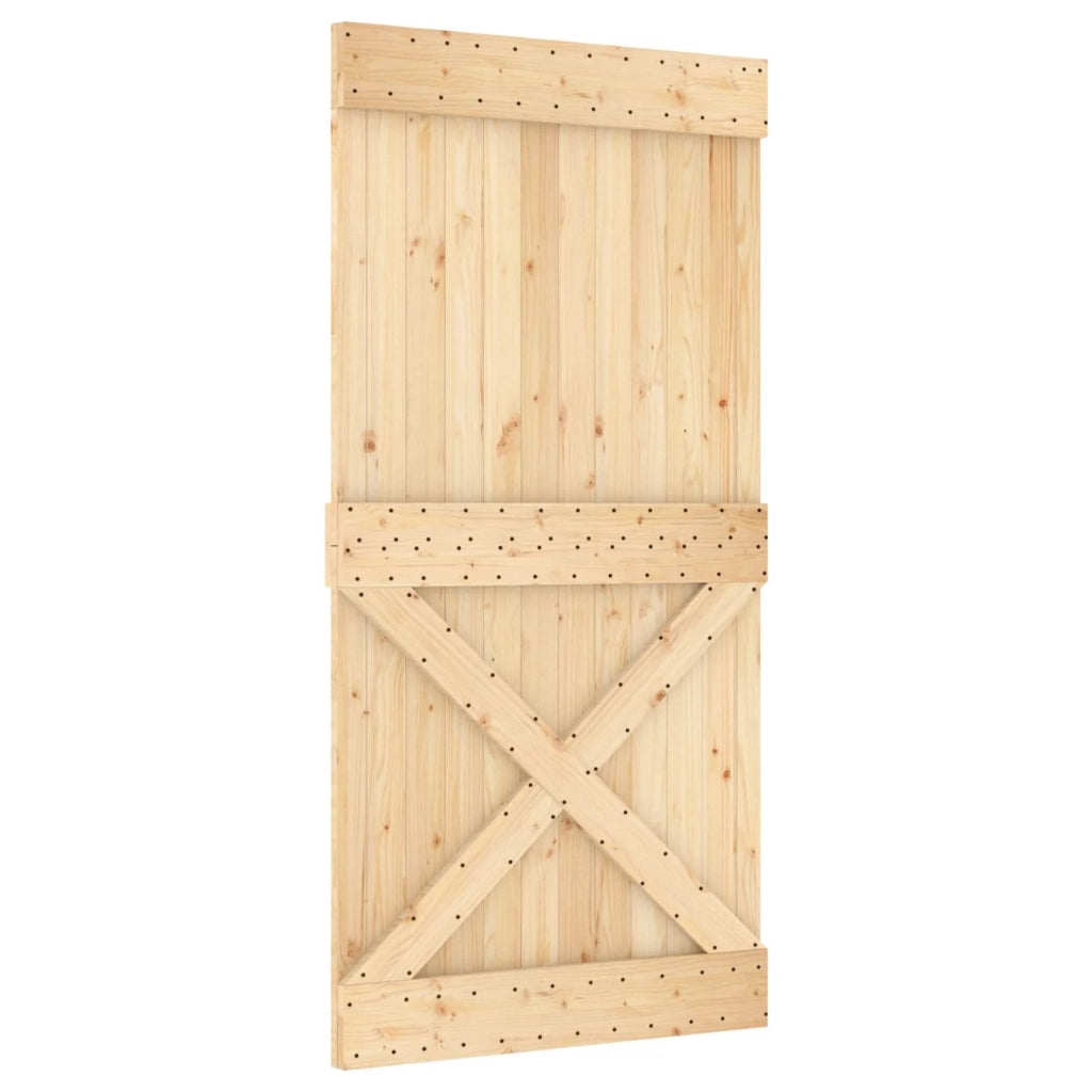 Porta scorrevole NARVIK Naturale e Nero 100 x 210 cm (213,5 cm) 3445358