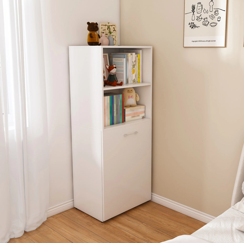 Mobile contenitore con scrivania estraibile 2 in 1 in MDF bianco HOMVRA