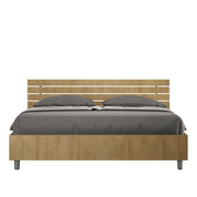 BS COM Letto matrimoniale contenitore doppia alzata 160x190 testata inclinata con doghe quercia