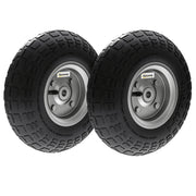 Set 2 Ruote di Ricambio per Carrello e Carriola in Gomma e Acciaio Ø25.5x7.5 cm Foro 16 mm Portata 80 kg Nero per Giardino e Bricolage