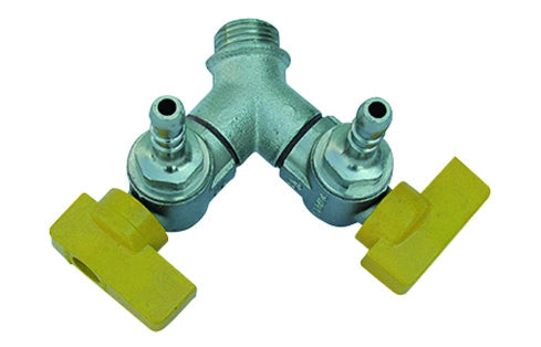 BOLLA MASCHIO 2 RUBINETTI A SQUADRA- 1/2 x 13 Metano DN 15- ENOLG- pezzi 1