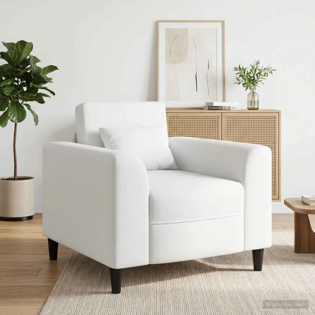 Divano Sedia-Poltrona Bianco Tessuto 396288