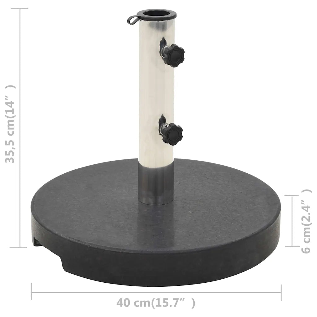 Base per Parasole Circolare in Granito Nera 20 kg 45068