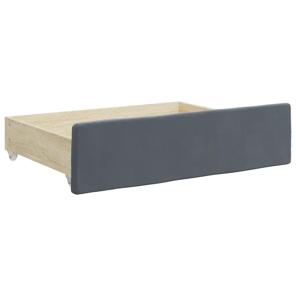 Divano Letto Estraibile Cassetti Grigio Scuro 90x190cm Velluto 3196753