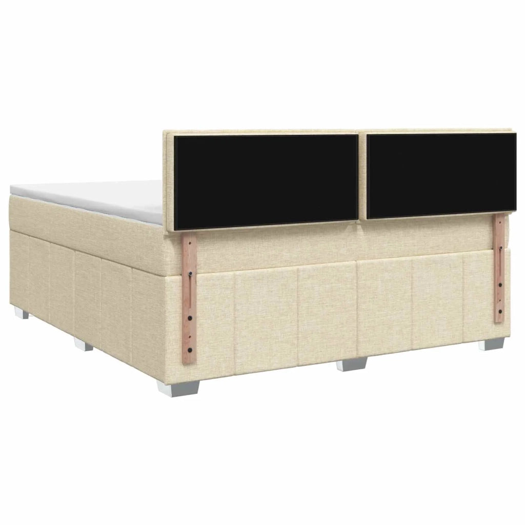 Letto box spring con materasso Crema 160 x 200 cm Tessuto 3452724