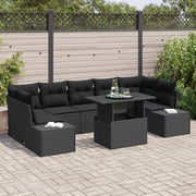 Set Divano da Giardino con cuscino 8 pcs Nero