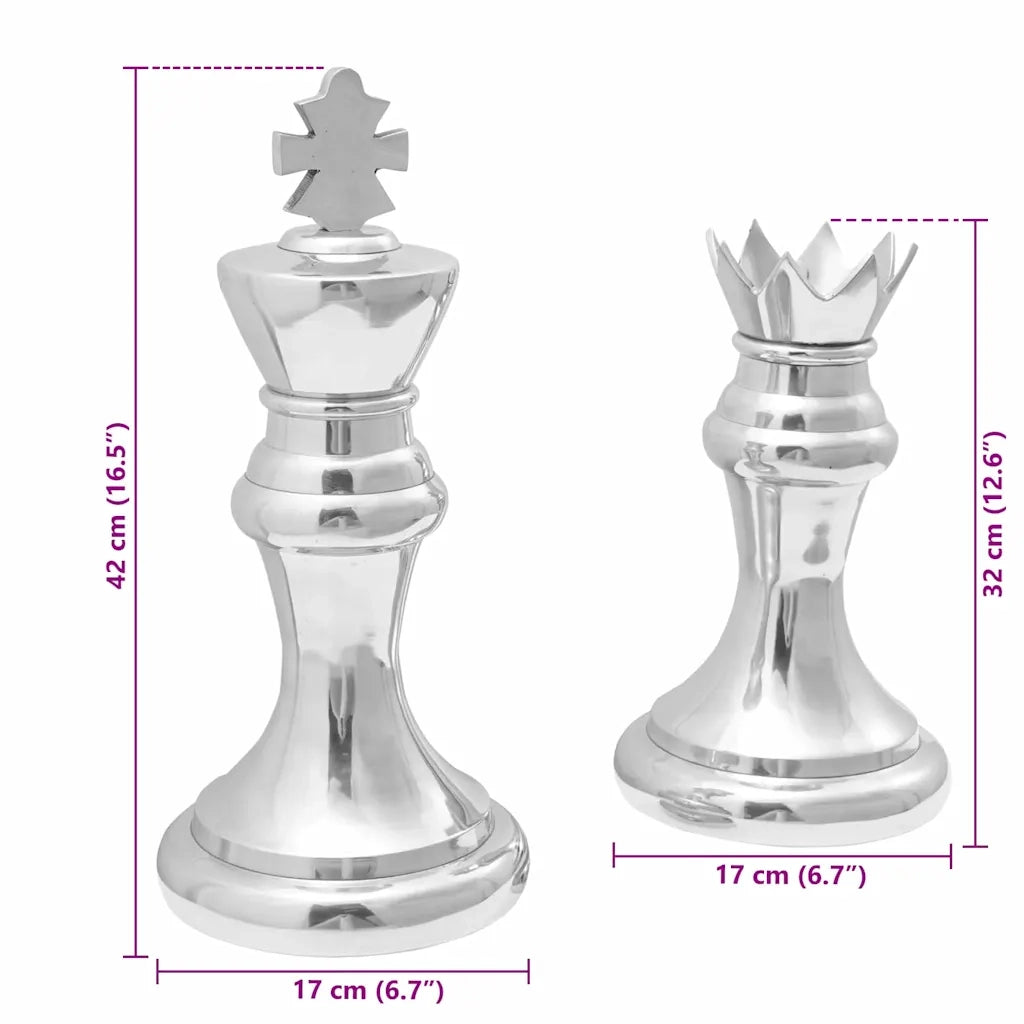 Sculture 2 pcs Argento 17 x 17 x 42 cm Alluminio 42000148