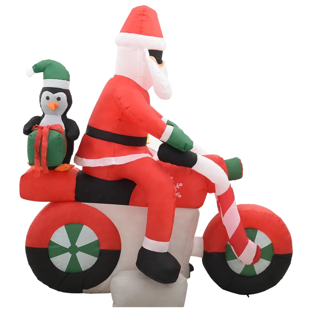 Babbo Natale Gonfiabile-Decorazioni natalizie sulla Moto LED IP44 160 cm