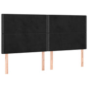 Testiera | Testata Nera 200x5x118/128 cm Velluto