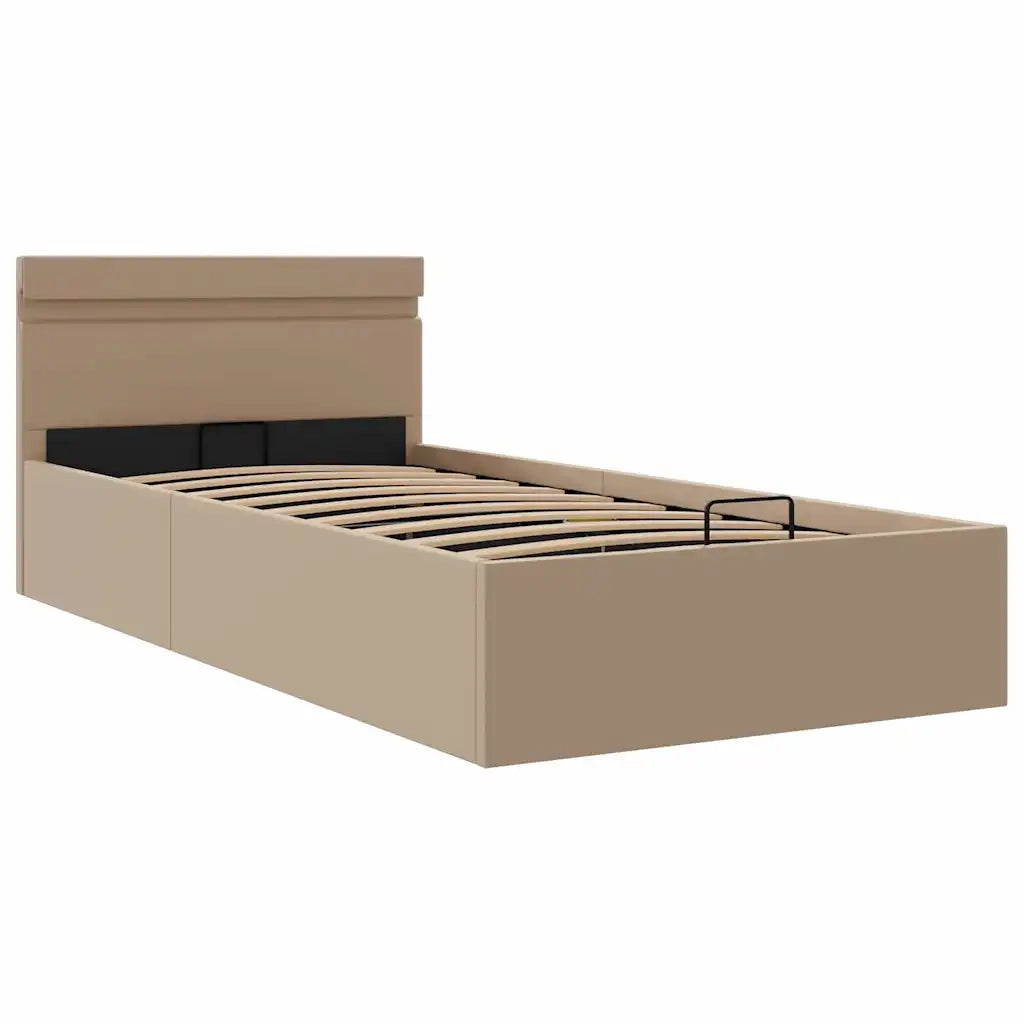 Giroletto Idraulico con LED-Struttura Letto Cappuccino Similpelle 90x200 cm