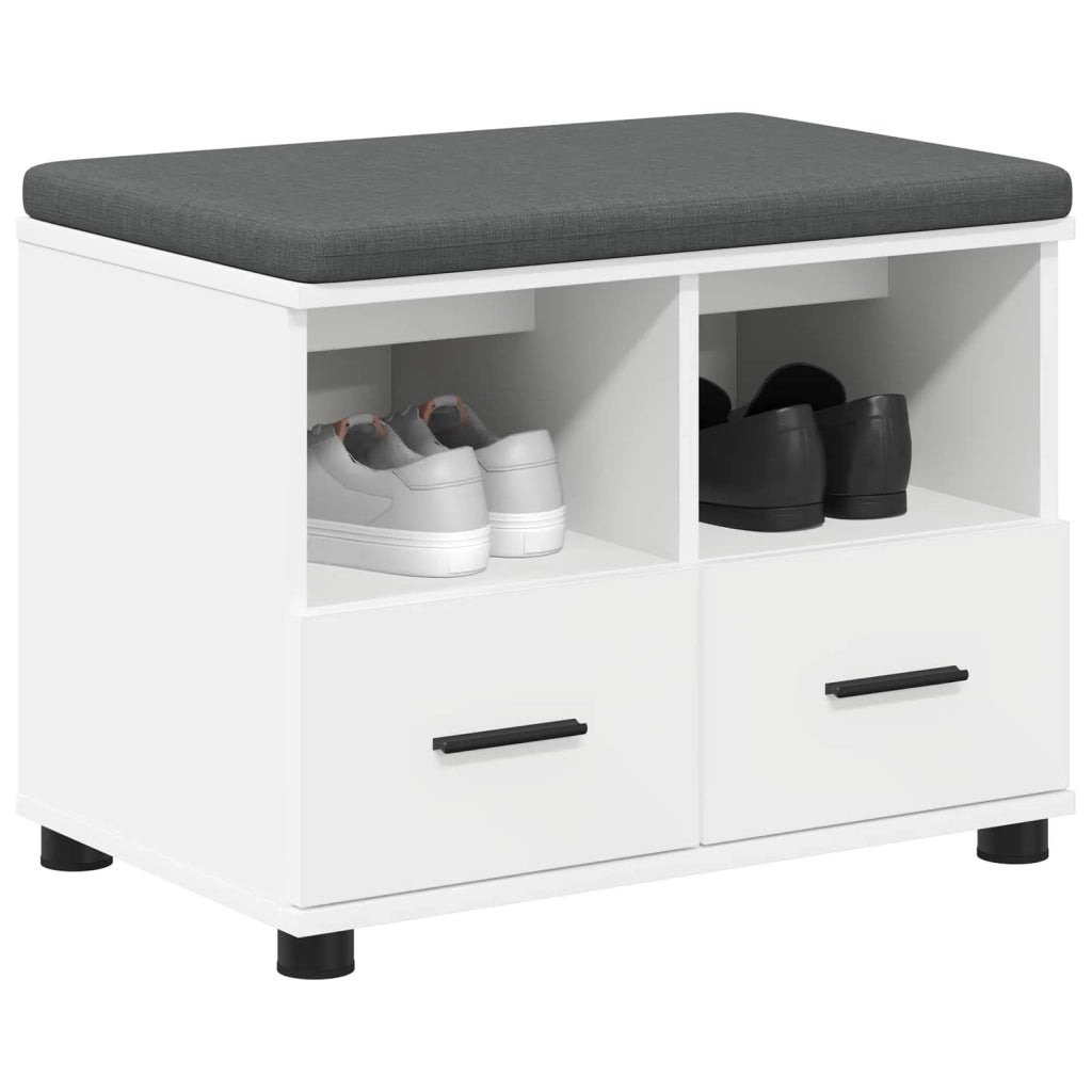 Panca per ingresso con cuscino Bianco 60 x 38 x 46 cm