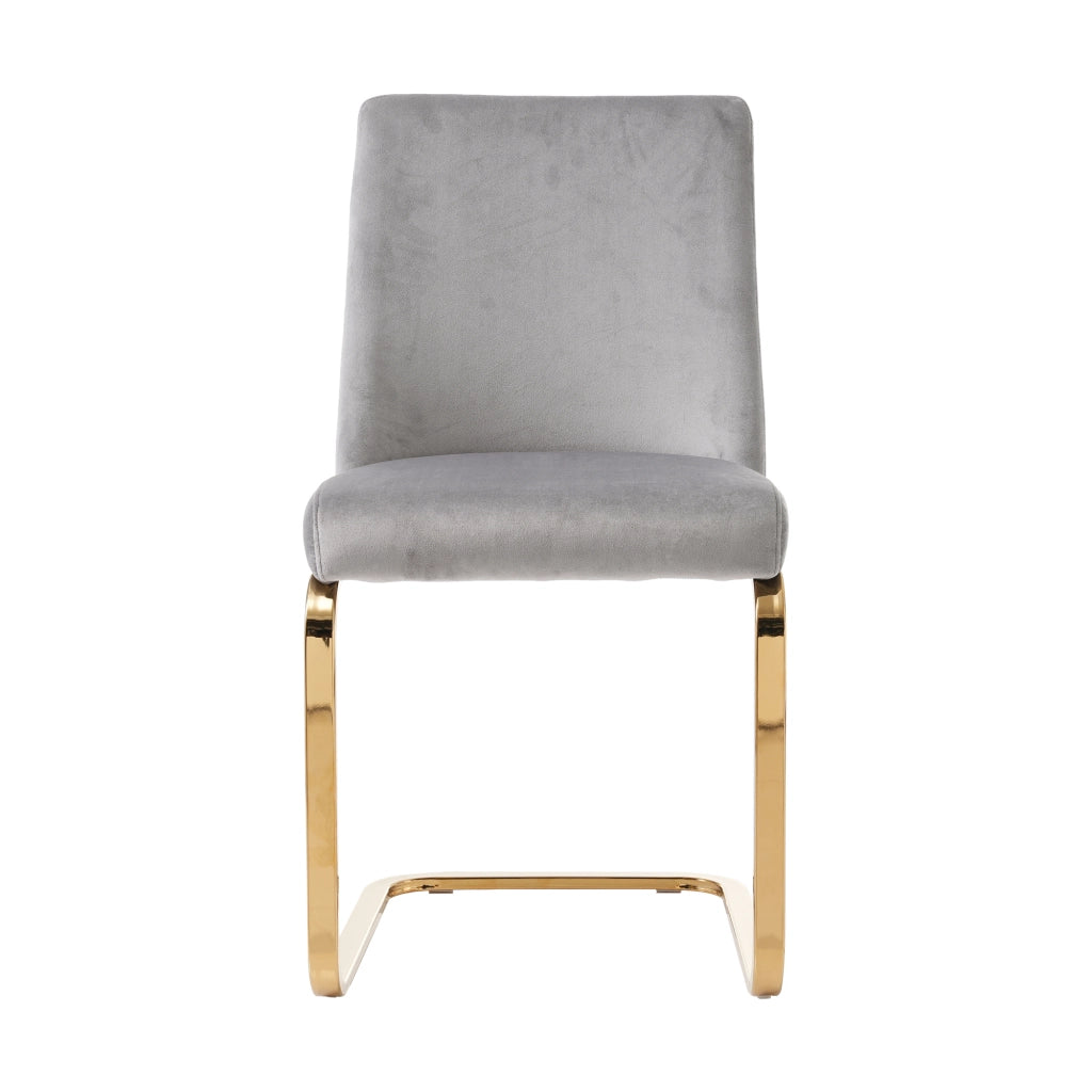 Sedie da Pranzo Set 6 Pezzi Velluto con Schienale Diamond e Gambe in Metallo Dorato ¨C Xylo ¨C Grigio