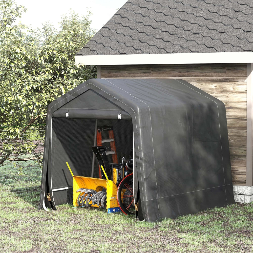 EasyComfort Tendone Garage per Auto, Moto e Attrezzi in Metallo e Tessuto PE, 280x240x240cm, Grigio