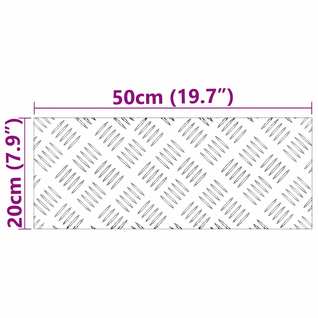 Gradini per Scale 4 pz | Tappetini per scale autoadesivi Argento 50 x 20 cm Alluminio