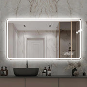 Specchio LED da bagno 60x100 cm senza cornice, 3 tonalità luce, dimmerabile, antiappannamento, IP44