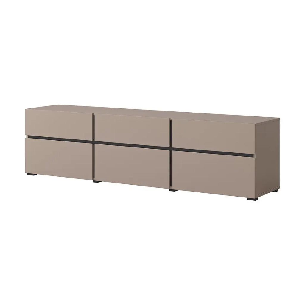 Mobile TV 180cm colori beige e nero collezione HAVANA. Mobile design con 3 porte e 3 cassetti.