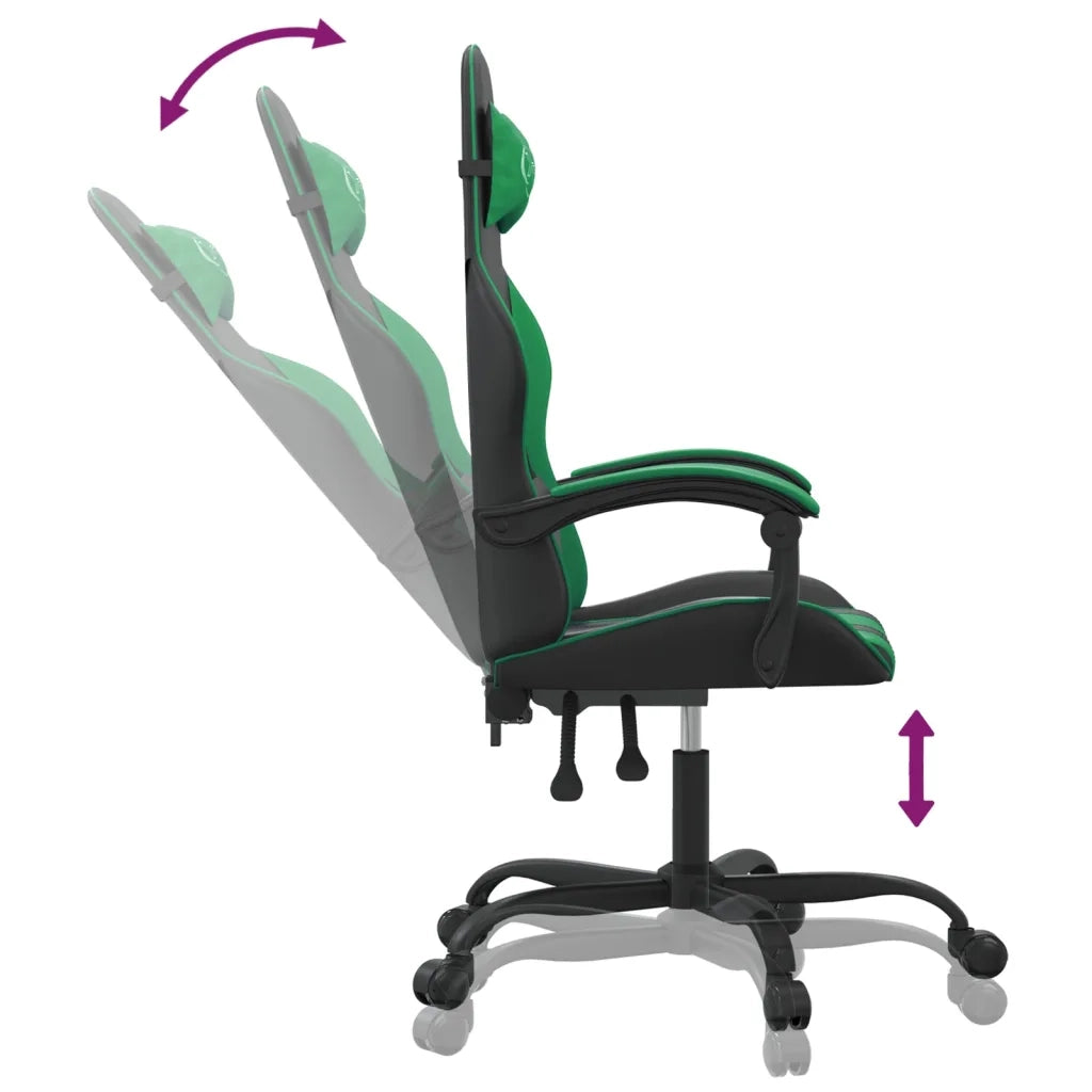 Sedia da Gaming Nera e Verde in Similpelle 3143893