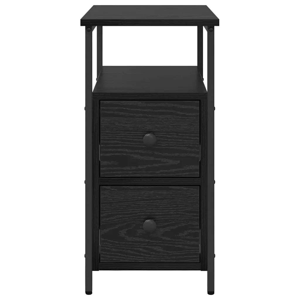 Armadio da Notte con cassetto 2 pcs Rovere nero 30 x 60 x 60 cm 871276