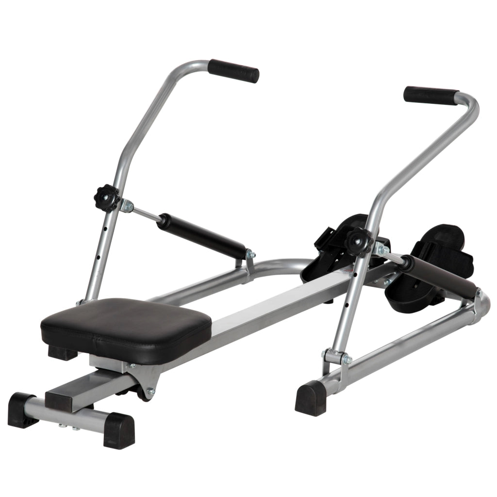 Vogatore Pieghevole, 4 Livelli di Resistenza e Display, Acciaio e ABS, 129x70x70 cm