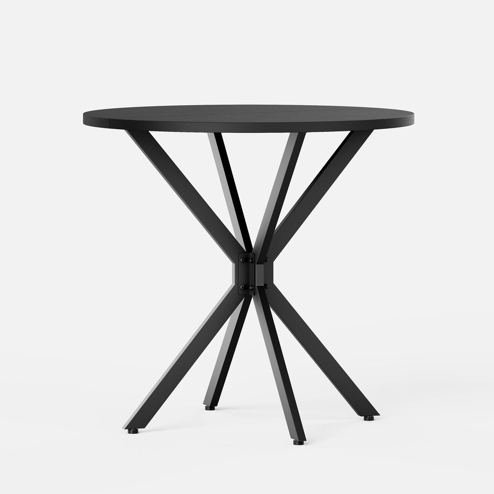 Tavolo Rotondo con Gambe a X ¨C MINIMAL ¨C Nero, 80 cm