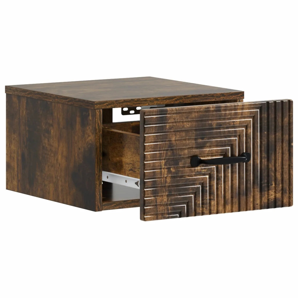 Mobiletto da notte a muro Rovere Fumo 34,5 x 33 x 20 cm 898605