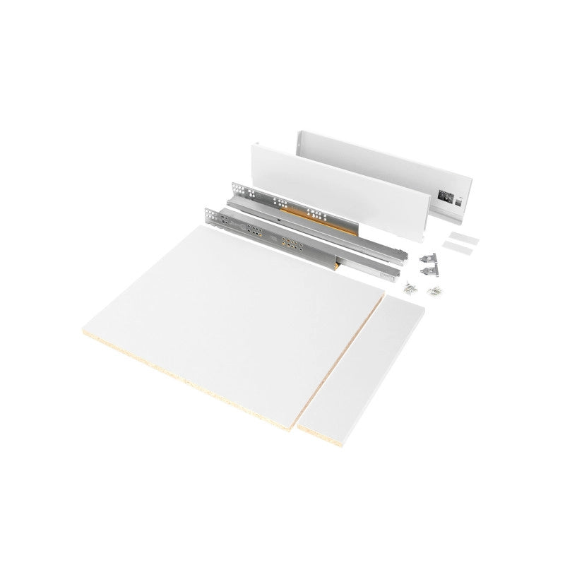 Kit di cassetti per cucina o bagno Vertex con regolazione 3D, altezza 93 mm, con pannelli inclusi, modulo 450 mm, Grig..