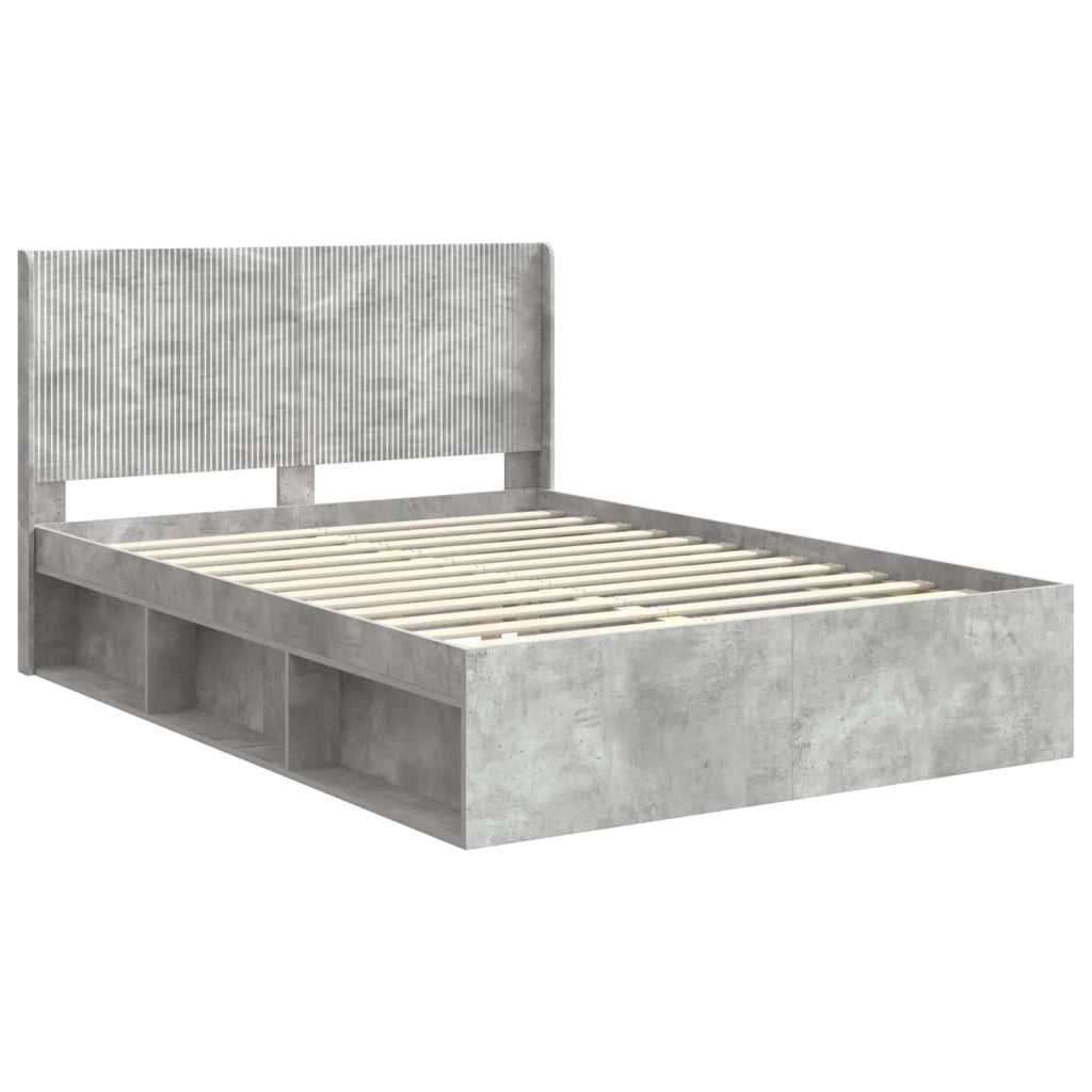 Struttura del letto con stoccaggio e testata Grigio Cemento 3413848
