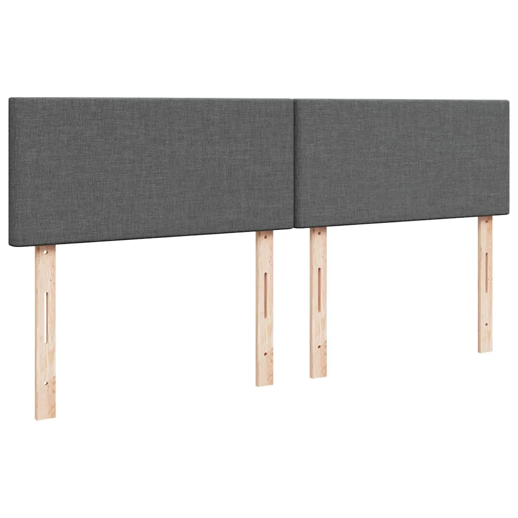 Giroletto a Molle con Materasso Grigio Scuro 200x200 cm Tessuto