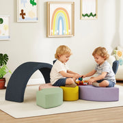 SET BLOCCHI MORBIDI 7 PEZZI in Schiuma Multicolore con Rivestimento Sfoderabile