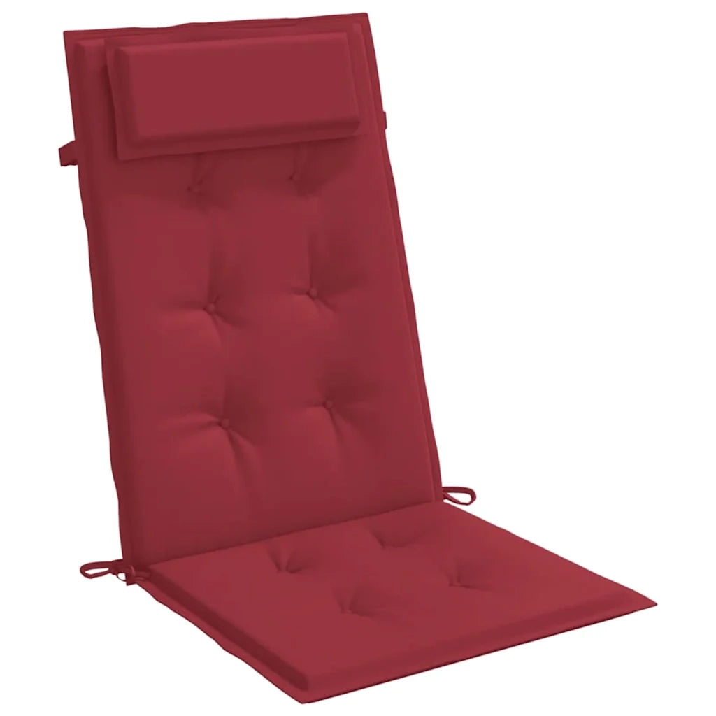 Cuscini Sedia con Schienale Alto 6 pz Rosso Vino Tessuto Oxford 361903