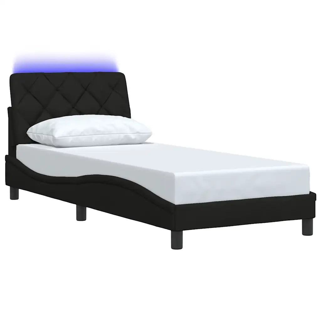 Giroletto con LED senza Materasso Nero 90x200 cm in Tessuto 3310645