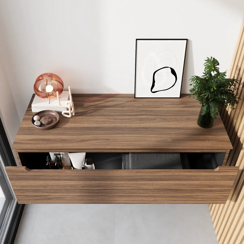 Cassettone scorrevole 120cm rovere scuro chiusura soft-close | Bako