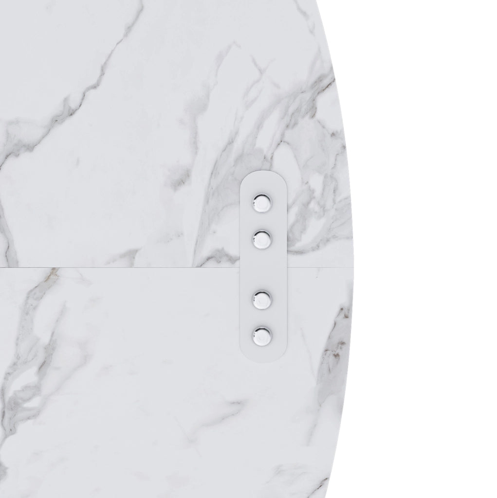Tavolo da pranzo rotondo ?120 cm in MDF con decoro marmo bianco