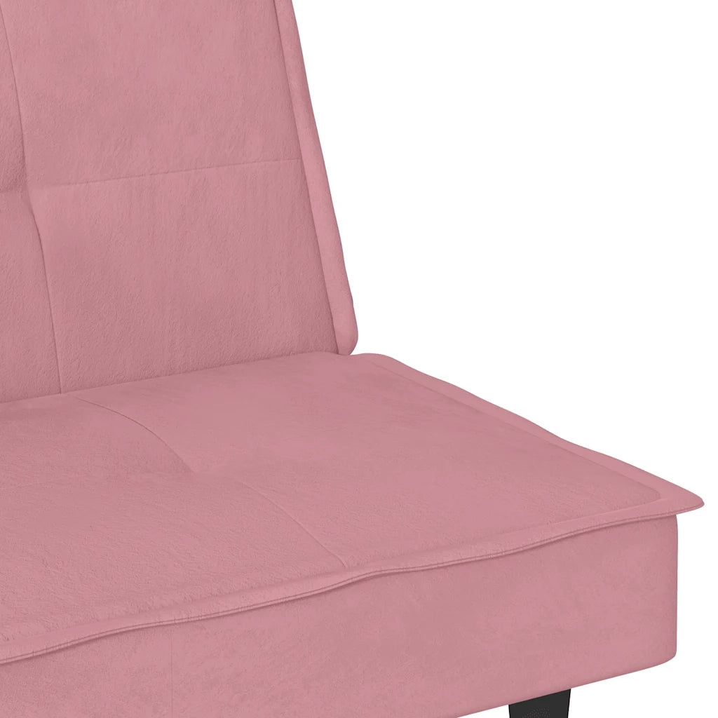 Divano letto | Sof¨¤ letto | Letto singolo con Portabicchieri in Velluto Rosa