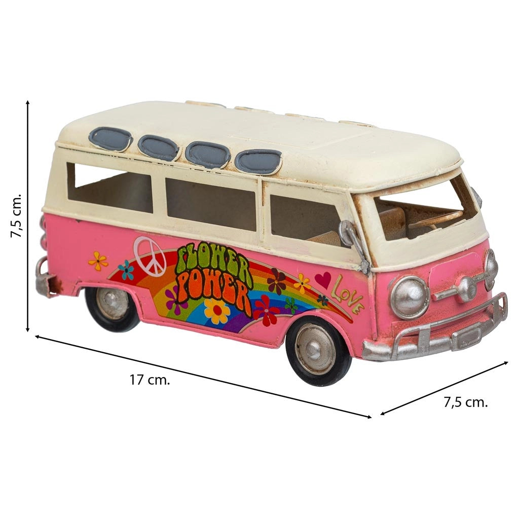 Autobus metallo rosa 17x7,5x7,5h