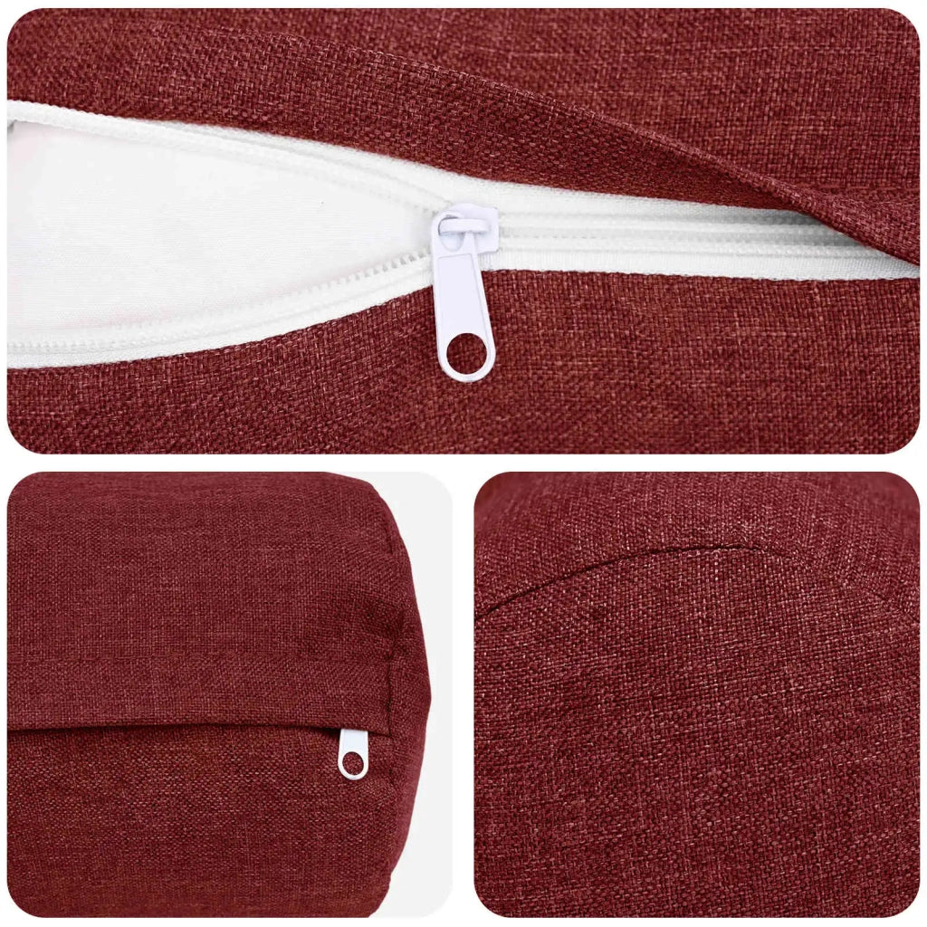 Cuscino con cuscino HEERLEN 2 pz Rosso Vino Tessuto 929967