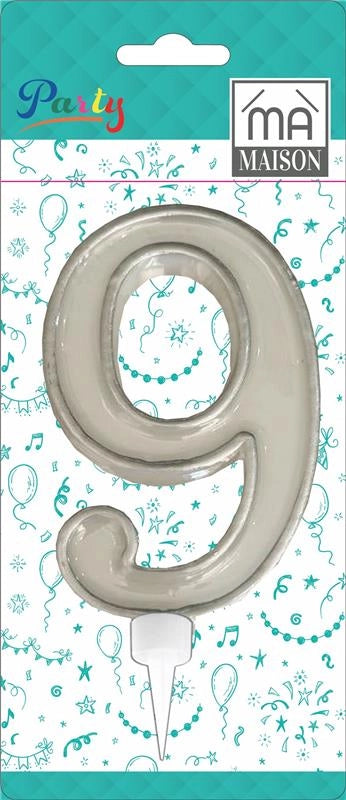 MA MAISON MAXI CANDELA NUMERO "9" ARGENTO