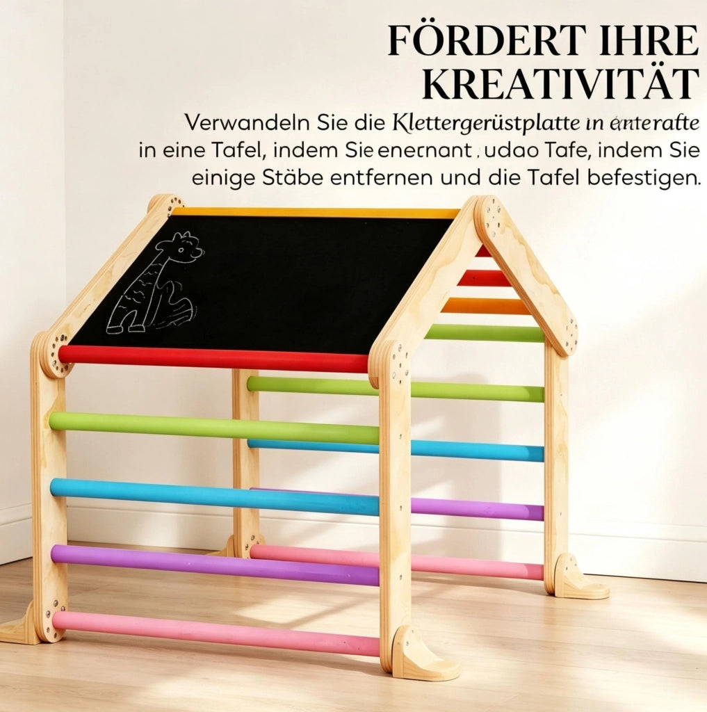 SET DA ARRAMPICATA 9 in 1 100x52,5x48 cm Multicolore con Scivolo e Lavagna