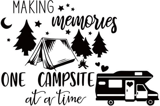 Decorazione per Auto da Campeggio - Sticker PVC Rimovibile - 35x59cm - Sticker per Finestre - Ideale per il Campeggio - Esterno e Interno