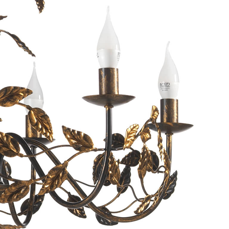Lampadario 6 luci Collana bronzo