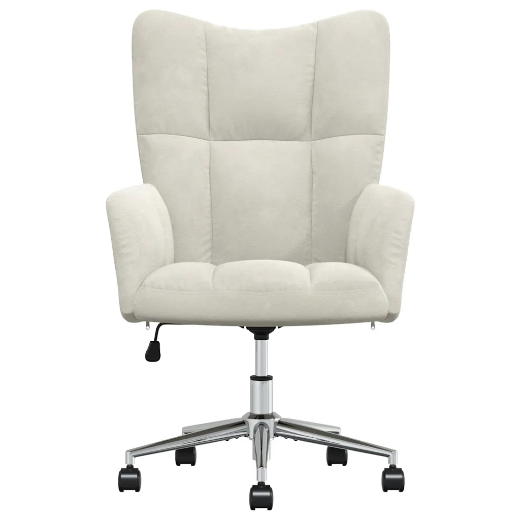 Poltrona | Sedia Relax Bianco Crema Velluto