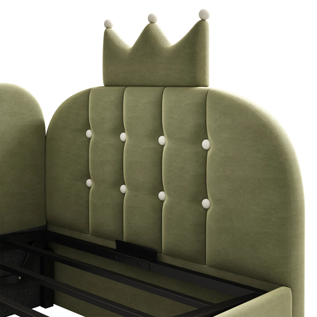 Letto da giorno 90x190 cm in velluto verde